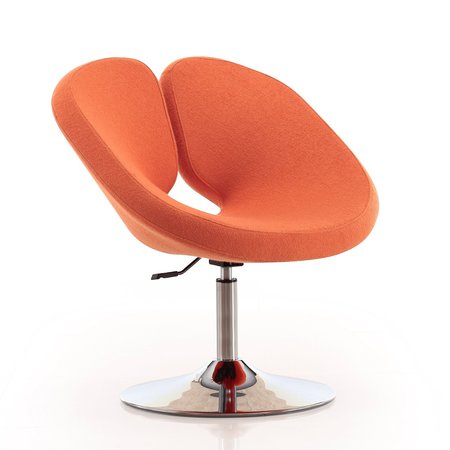 MANHATTAN COMFORT Perch Adjustable Chair in Orange and Polished Chrome AC037-OR